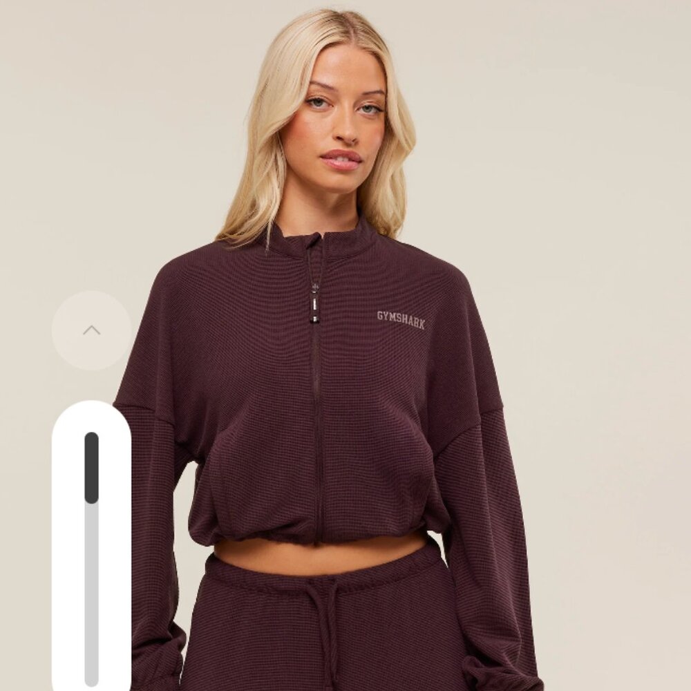 Gymshark Women's Cherry Purple Waffle Knit Jacket